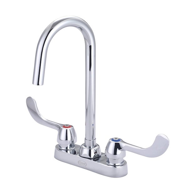 Slow-Close Two Handle Cast Brass Bar/Laundry Faucet in Chrome